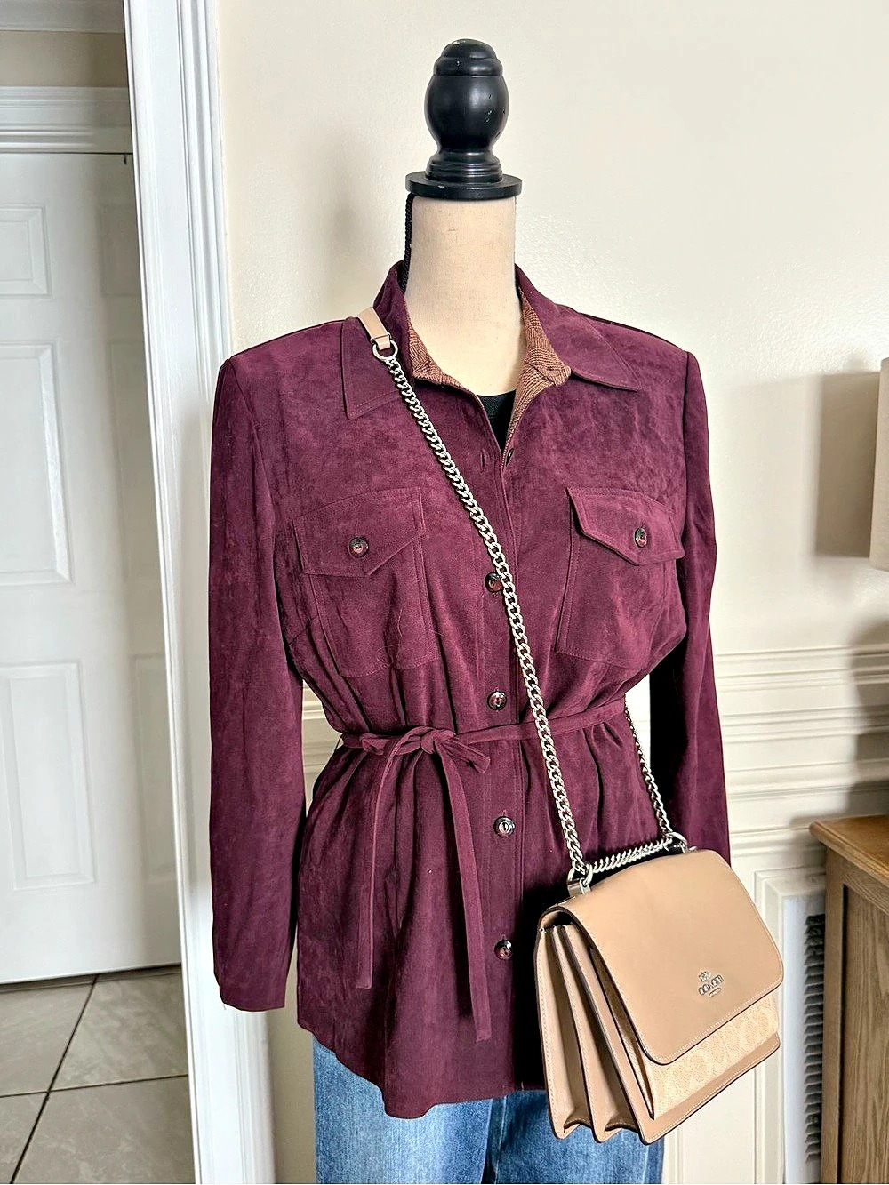 Burgundy Utility Jacket Like New